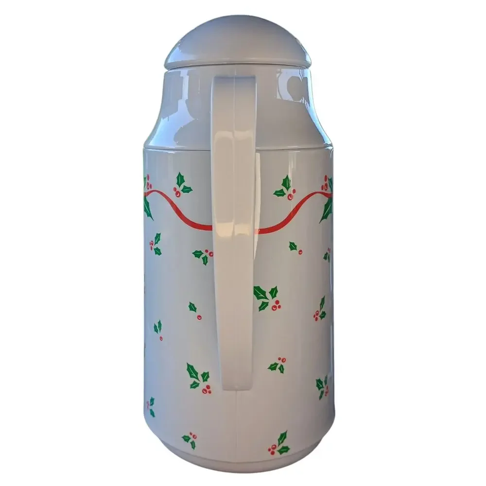 VTG 1992 Corelle Compatibles Winter Holly 1 Quart Thermal Server Coffee Carafe